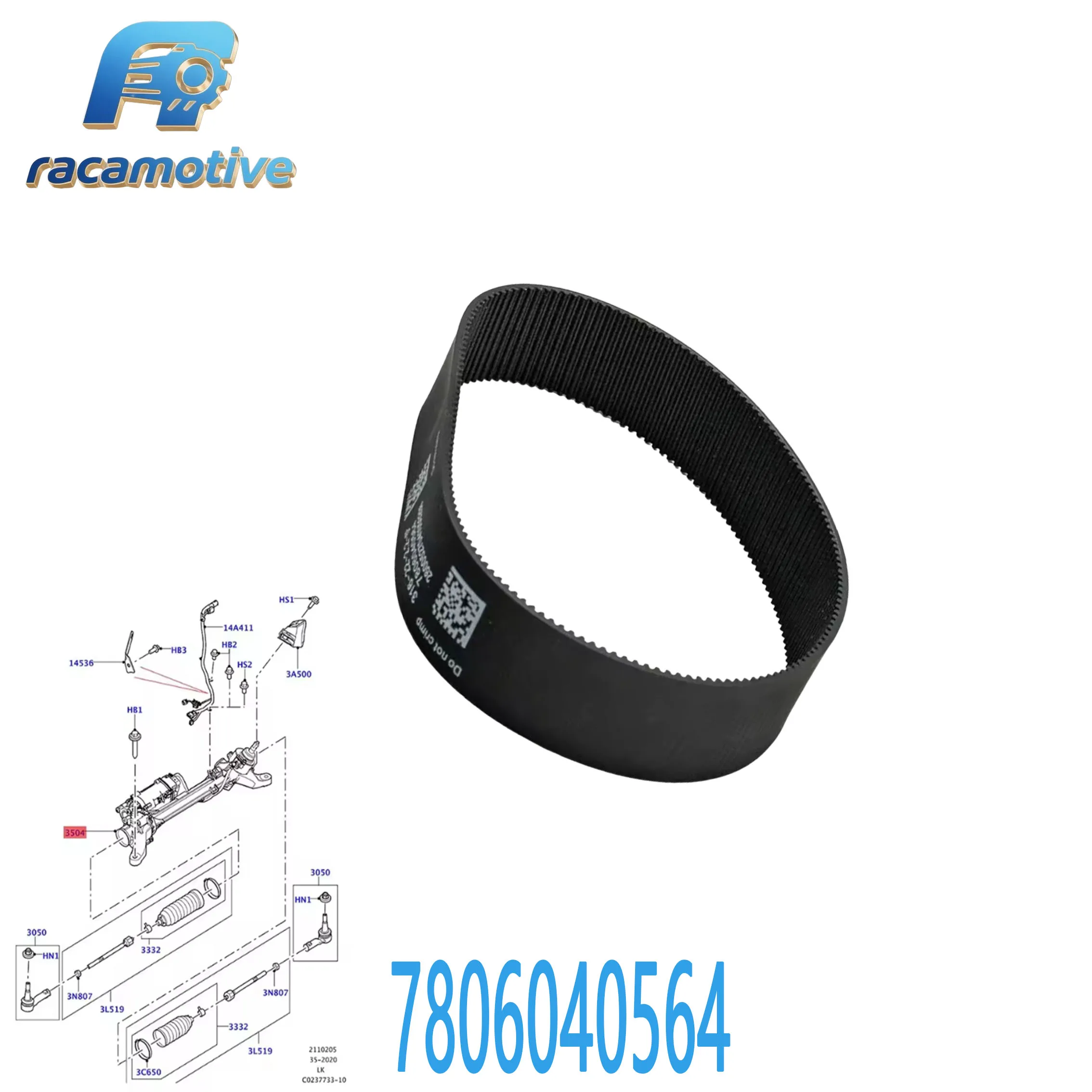 7806040564 LR088698 LR052324 테슬라 모델 S/X 2012-2016, 레인지로버 2016-2019 316-22-2.2-5에 적합 °   스티어링 랙 벨트. 썸네일 2
