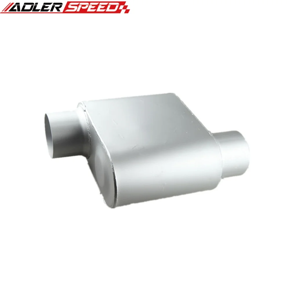 ADLERSPEED Race Performance Silenziatore con ingresso/uscita da 2,5" pollici/3.0" pollici Silenziatore offset a camera singola