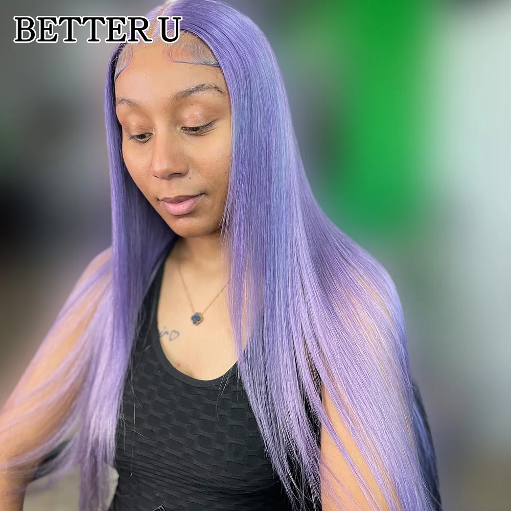 الضوء الأرجواني 13x6 الدانتيل الجبهة باروكة من شعر طبيعي مستقيم البرازيلي قبل قطعها الأرجواني 13x4 الدانتيل الباروكات أمامي شعر الإنسان للنساء