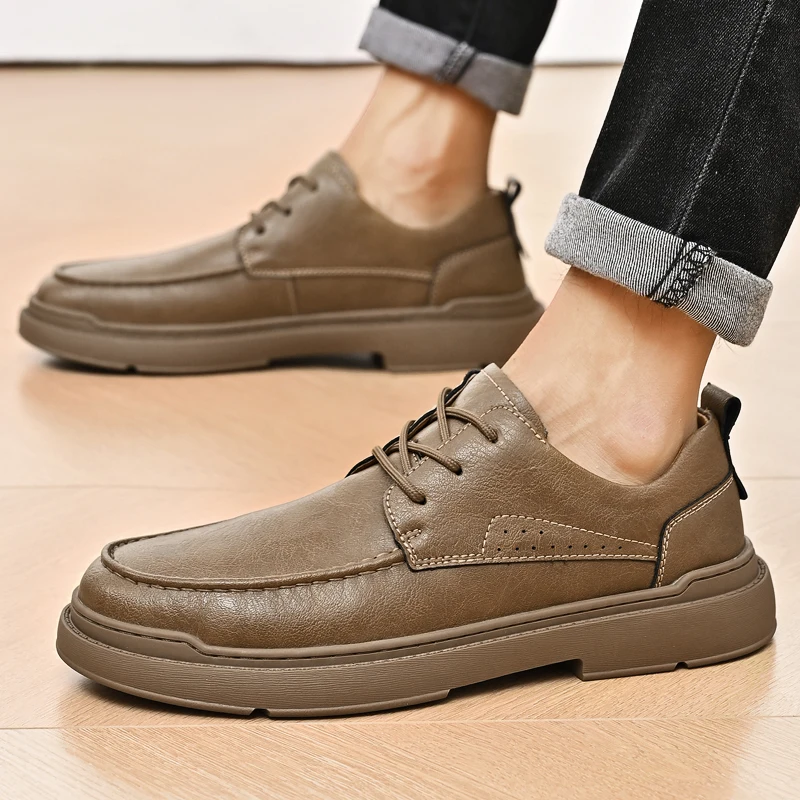 Genuine Leather casual men's shoes High quality handmade Leisure  Business Party Daily office outdoor shoes Plus Size 38-46 New image 4
