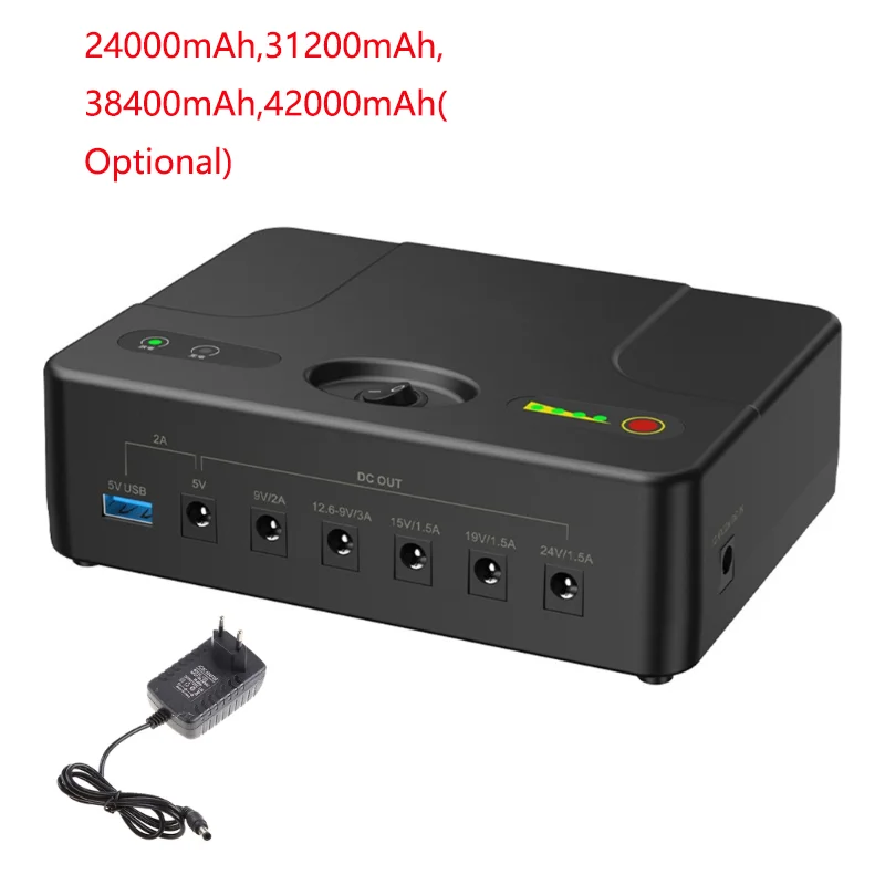 

MINI UPS Power Supply 24000mAh/31200mAh/38400mAh/42000mAh Battery Backup for Networking Devices with Extended Equipment Runtimes