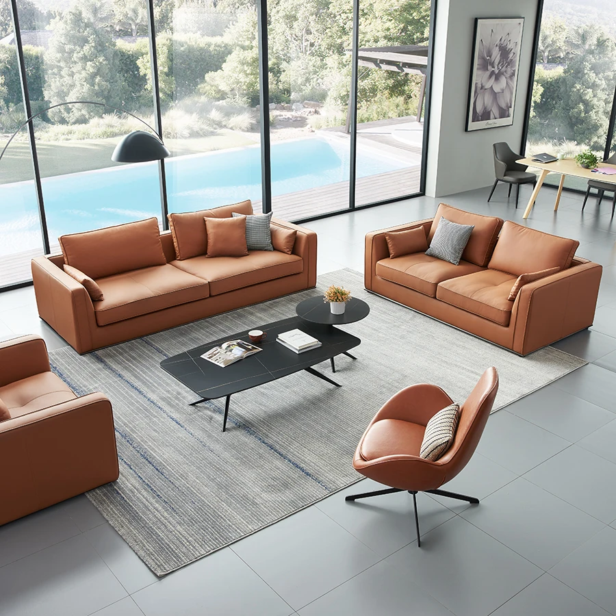 Dubai Luxury Furniture Italian Leather Sofas Sets Couch Living Room Sofas