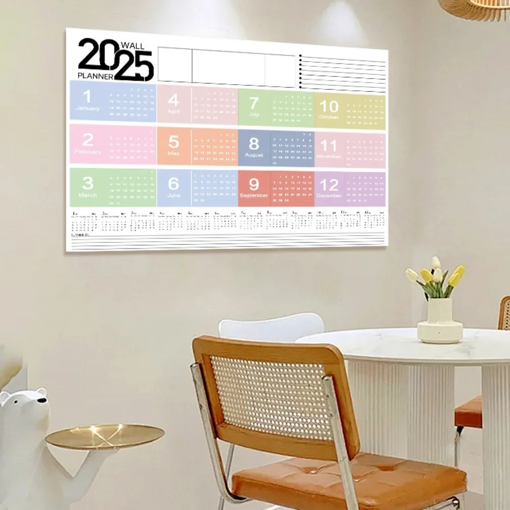 

New Paper Planning Wall Calendar Multipurpose 2025 Plan Daily Calendar Memo Pad Hanging Planner Digital Schedules Home Office