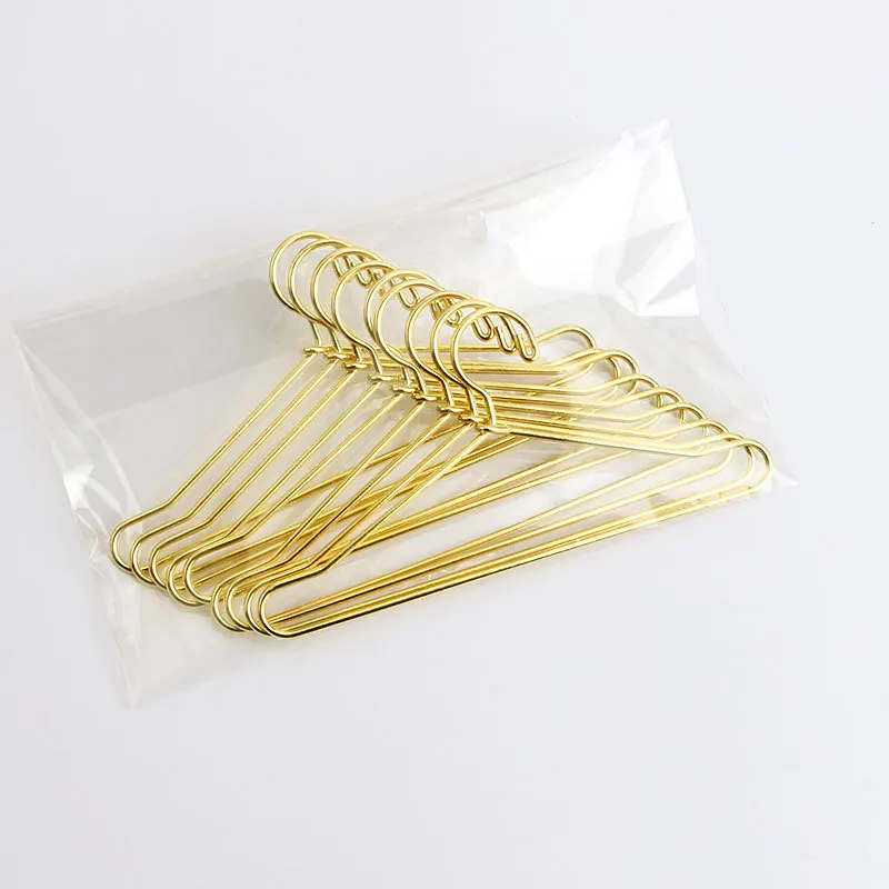 

Metal Mini Hangers Hanging Dollhouse Furniture, Decoration for 1/6 Doll Miniature, Gold Color Hanger, 40mm, 65mm, 100mm, 10Pcs