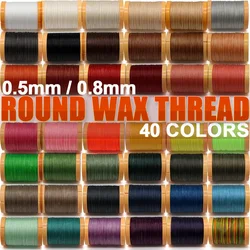 0.5mm 0.8mm Round Wax Thread Polyester Cord for Sewing Leather Waxed Stitching Thread DIY Bracelets Necklace Jewelry Making