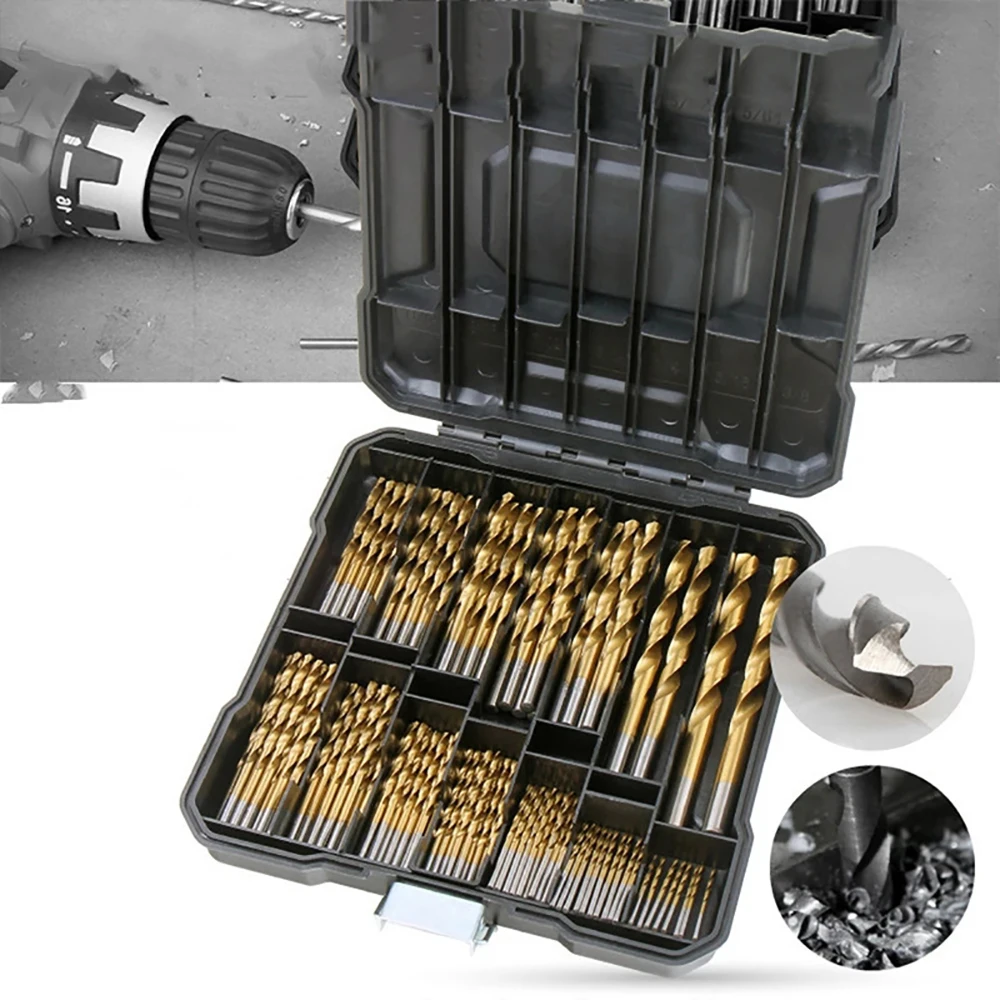 99PCS/SET Twist Drill Bits High-Speed Steel Hole Opener For Steel Wood Plastic Aluminum Alloy With Storage Box