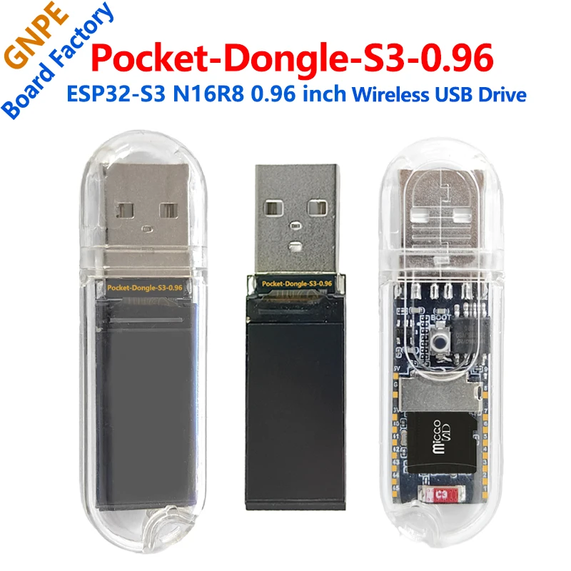 

Плата разработки ESP32-S3 Pocket-Dongle-S3 N16R8 0,96-дюймовый дисплей 0,96-дюймовый ЖК-экран
