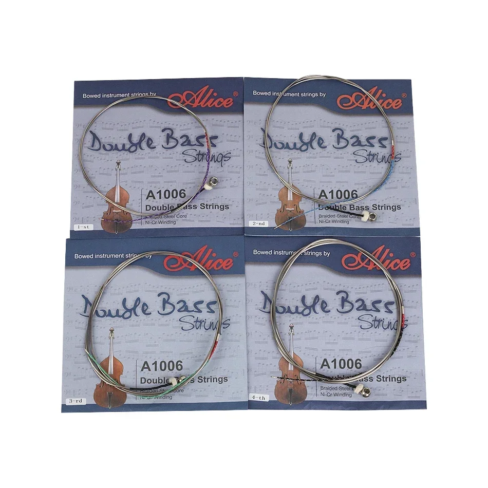 Alice A1006 Double Bass Strings 4-Strings Braided Steel Core Ni-Cr Winding For Concert Double Bass Accessories