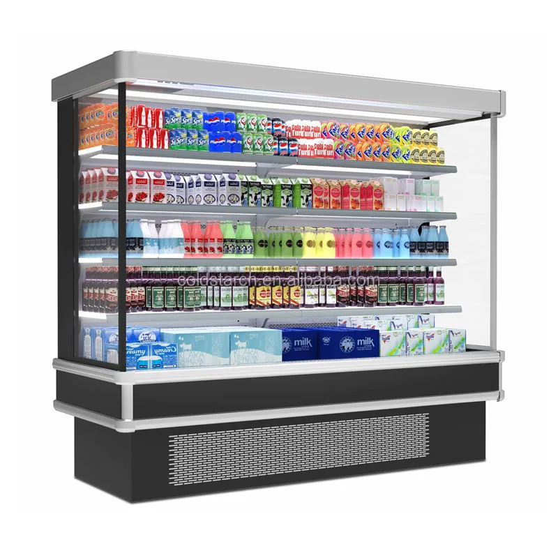 Multi-deck Open Top Display Chiller Commercial Open Face Chiller Air Curtain Cabinet