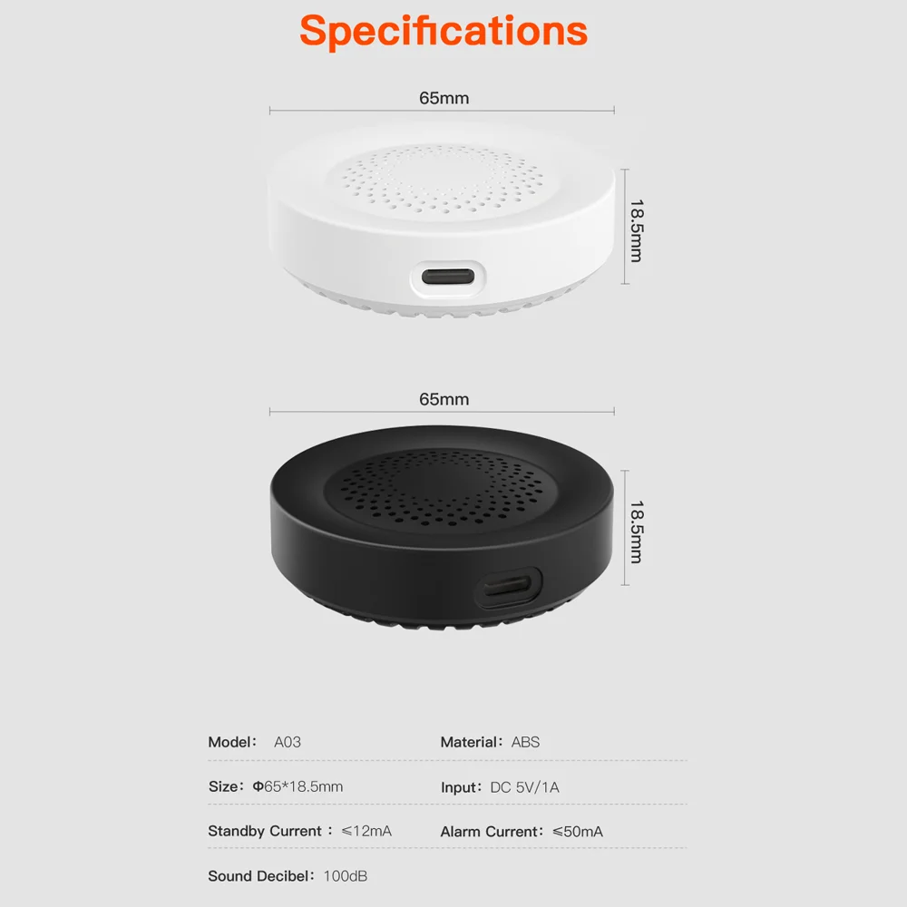 Tuya WiFi Sirena di Allarme Per La Sicurezza Domestica 100db Altoparlante Vita Intelligente APP Monitoraggio Remoto Funziona Con Alexa Yandex Alice Google Casa