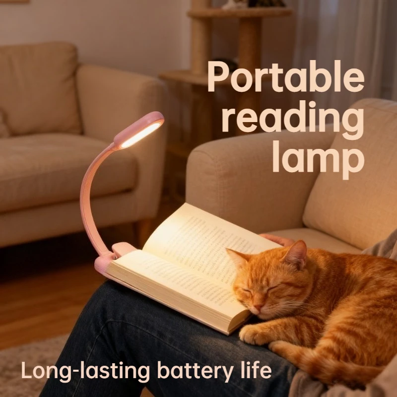 

Portable Clamp LED Written Lamp 3 Brightness Adjustable USB Rechargeable Nightlight for Reading Books Bedroom Dormitory Travel