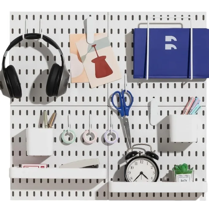 DIY Pegboard Accessories No Punching Kitchen Organization Shelf Storage Box Hooks Wall Organizer Crafts For Garage Room