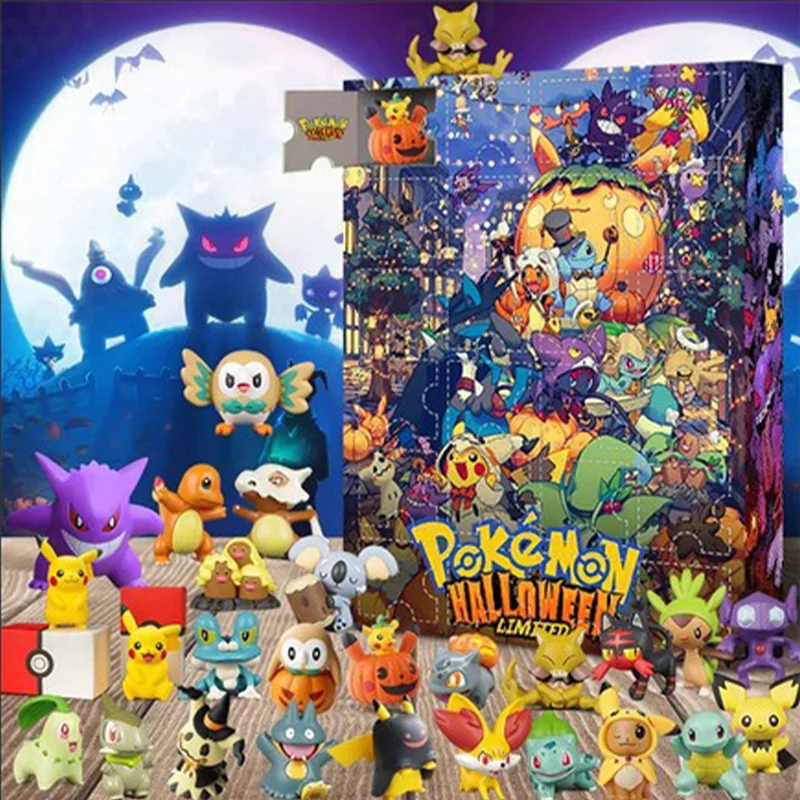 Anime Pokemon Charizard Pikachu Figurka Boże Narodzenie Halloween Kalendarz adwentowy Pudełko Kawaii Kolekcja Figurka Model Zabawki Prezenty