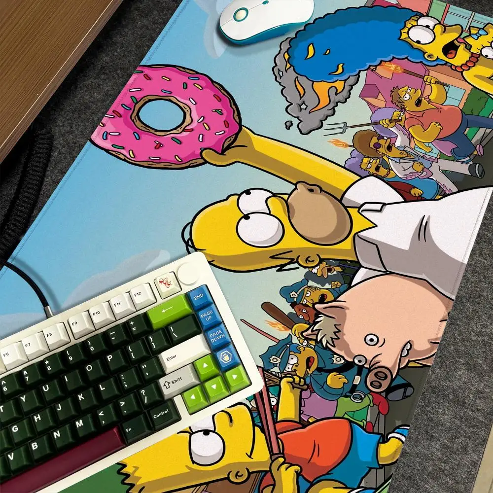 The S-Simpsons Mouse Pad Xxl Computer Large Size Non-slip Gamer Keyboard 90x40cm Art Design HD Deskmat