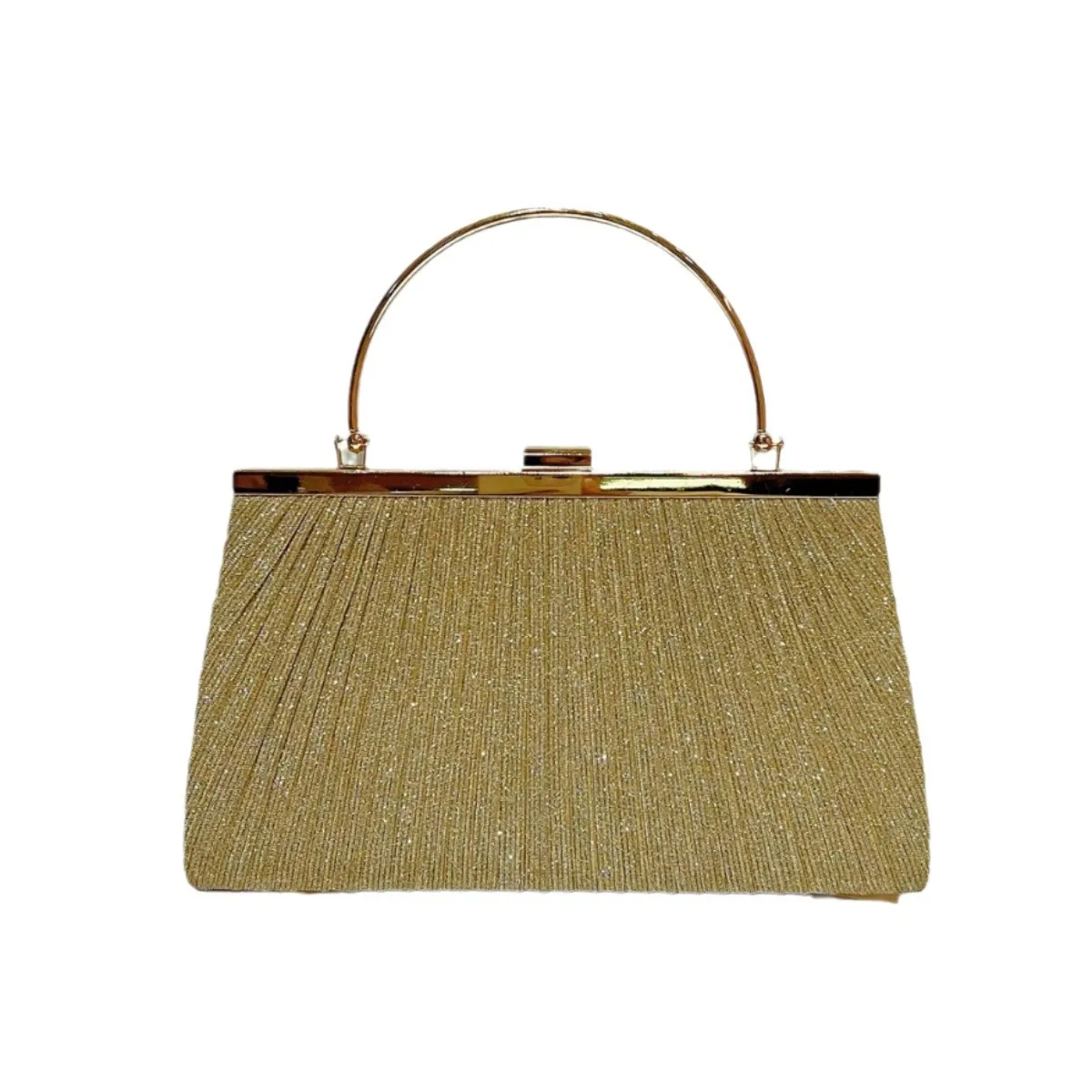 

New Sparkly Ruched Evening Bag for Women Large Capacity Princess Clutch Convertible Crossbody Top-Handle Bag for Gowns & Parties