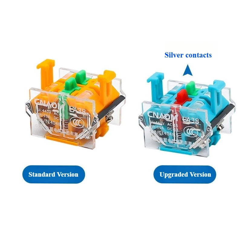 1pcs LA38/39 Pushbutton Switch Base, Housing, Accessories, Contacts/Tips, 2NO/NC, 1NO1NC