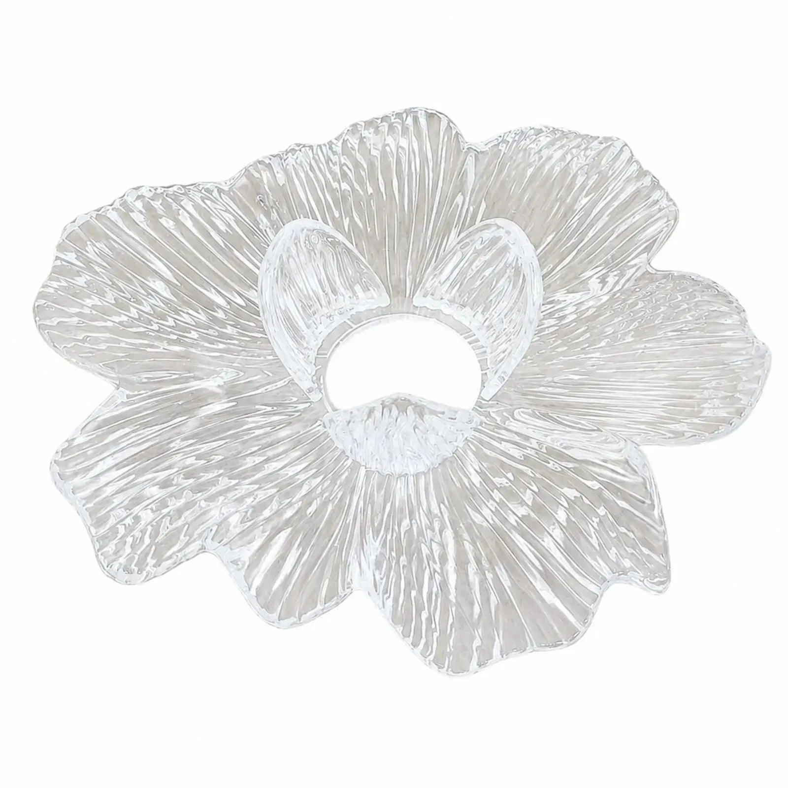 Transparent Flower Lampshade | Faceted, Lampshade with 42mm Opening, Ribbed, for
