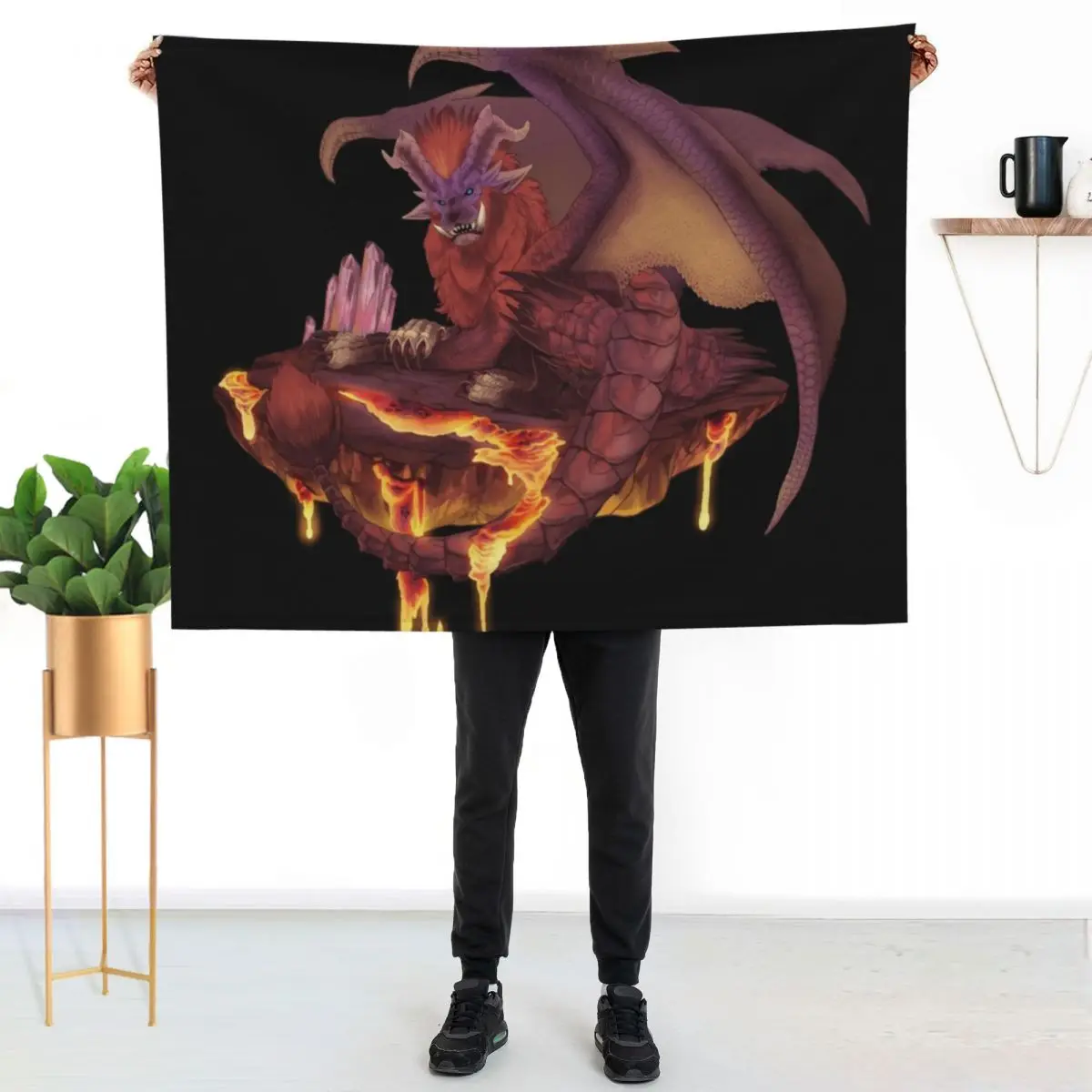 Elder Dragon - Teostra Throw Blanket Luxury St Thin Cute Plaid warm winter Furry Blankets