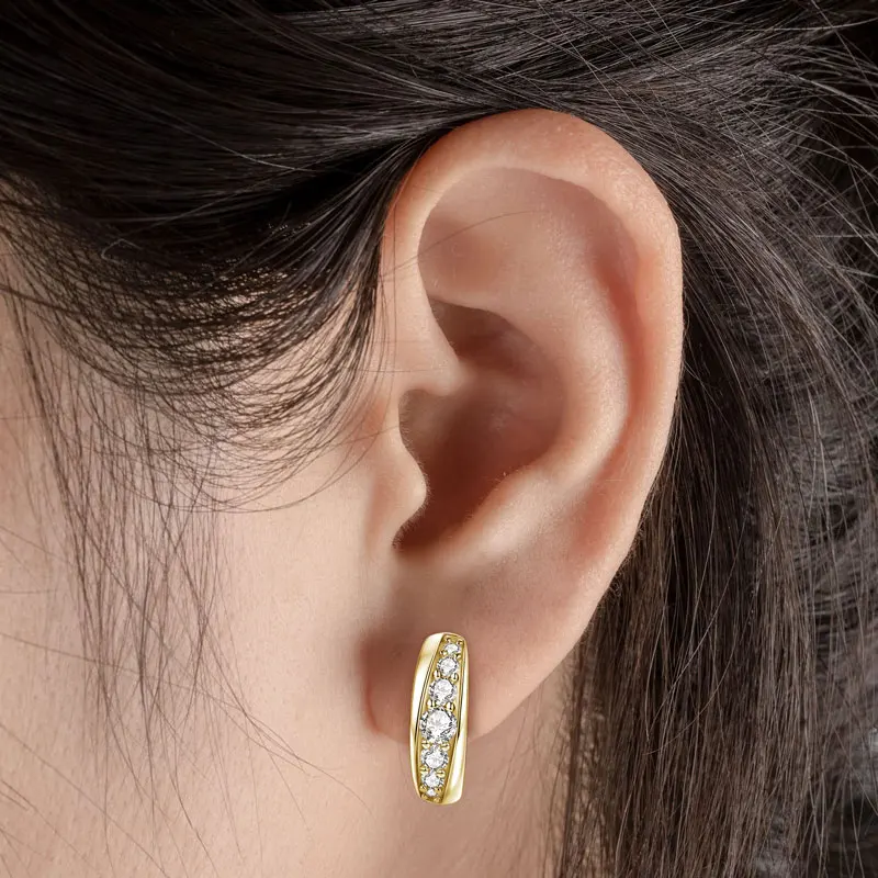 

RAPRGOLD разноцветные серьги-кольца круглой огранки с муассанитом U-образной формы для женщин, настоящее серебро 925, ювелирные изделия, подарки Pendientes