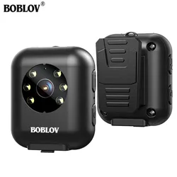 BOBLOV W4 Mini Body Worn Camera 64GB 1080P Video Camera Battery 5 hours Video Shooting Bodycam Police Head Mounted Cam