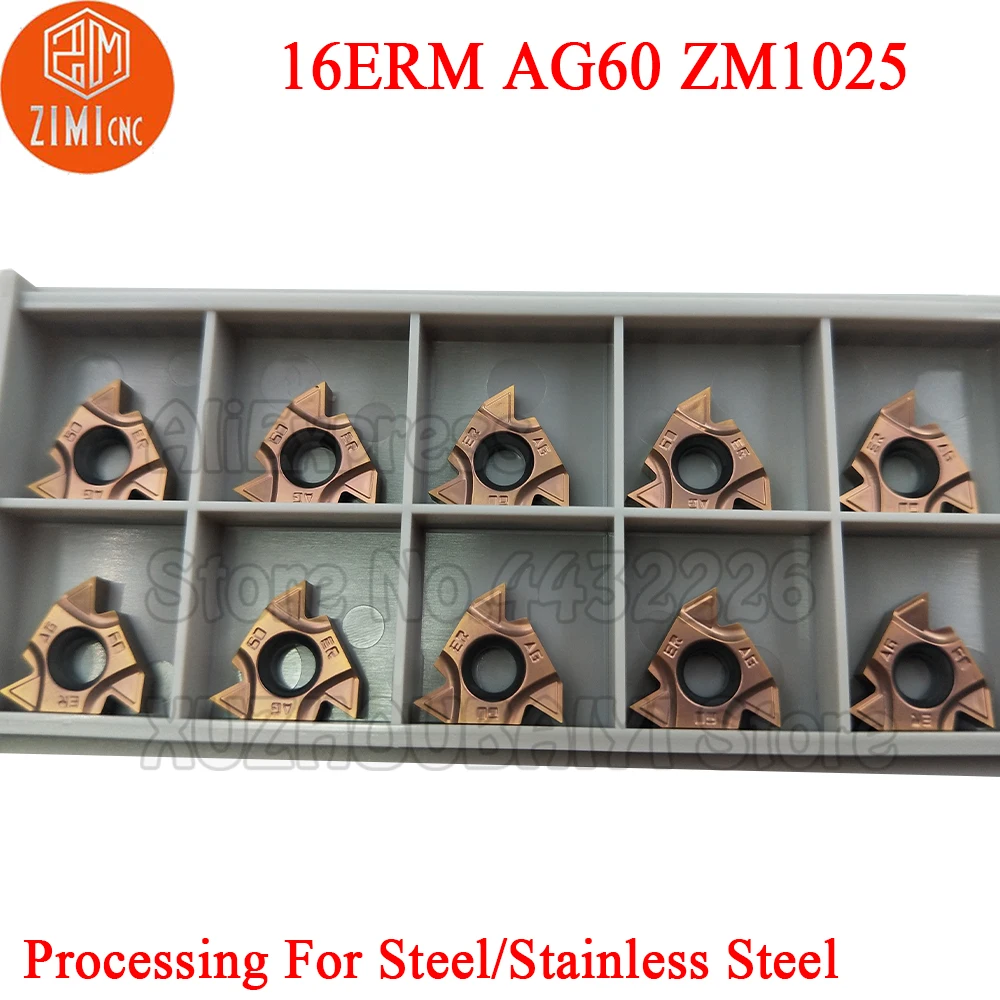 10 шт. 16ERM AG60 ZM1025 16ERM AG 60 16ERMAG60 карбидные резьбовые вставки токарные инструменты резак токарный станок лезвие для нержавеющей стали