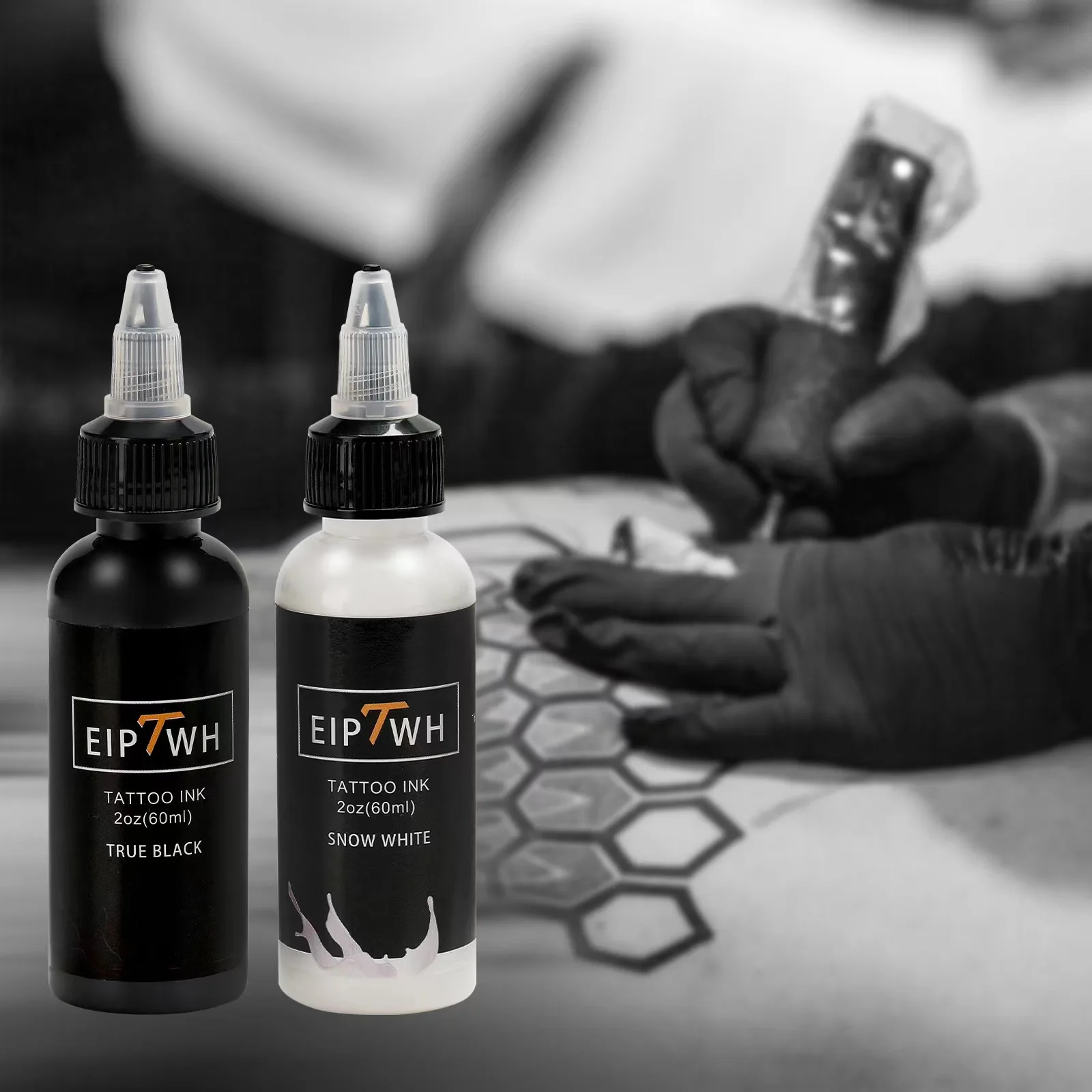 Tattoo ink colorant 2oz (60ml) black and white tattoo colorant, professional tattoo tattoo black&white consumable dye set