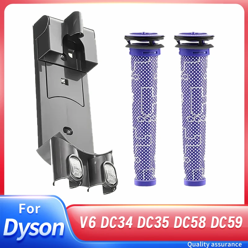 Zestaw części zamiennych do stacji dokującej - 1 uchwyt ścienny 2 filtry wstępne Części do ręcznych urządzeń Dyson V6 DC34 DC35 DC58 DC59 Series