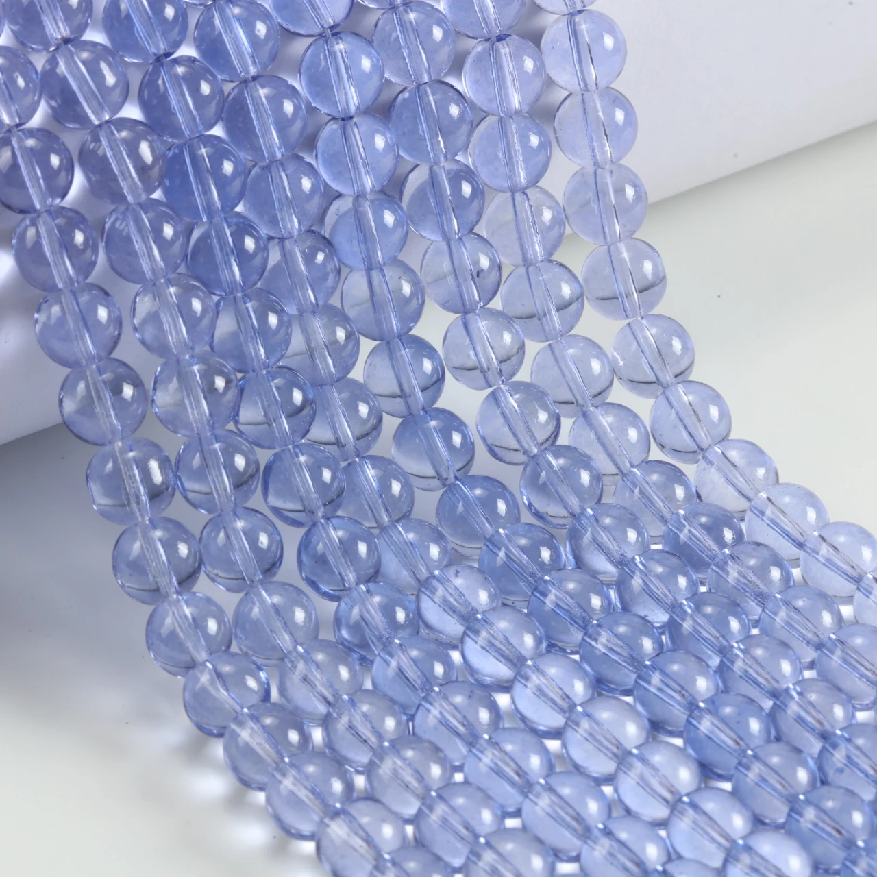 10mm Transparent Cornflower Blue Round Glass Beads Loose Spacer Beads for DIY Jewelry Making Bracelet Necklace Accessories