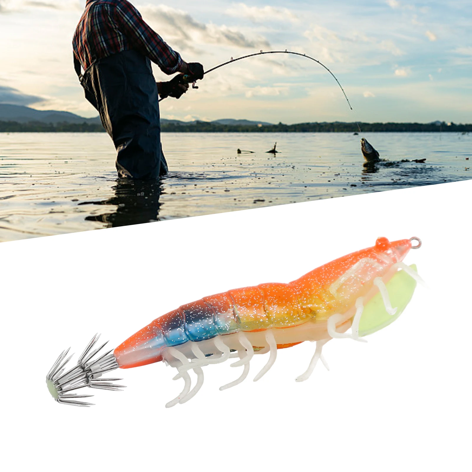 Egi Lure Luminous Outdoor Plastic Squid Calamar Cuttlefish Lure Jig Shrimp Eging Octopus Accessories For Sea Fishing On Squid