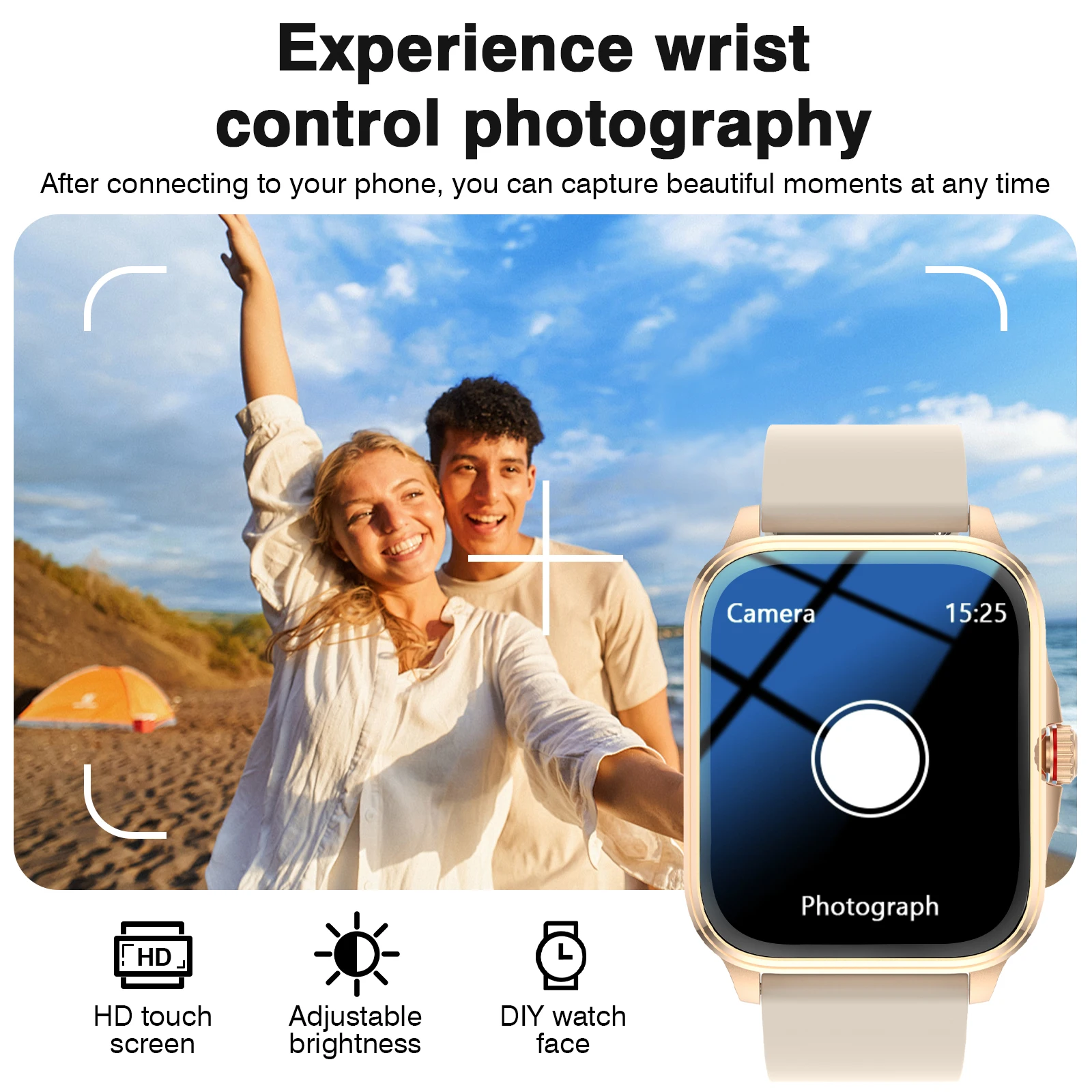 ساعة ذكية رياضية، مكالمات لاسلكية، تذكير بالمعلومات، ساعة رياضية خارجية متعددة الوظائف للرجال والنساء #3