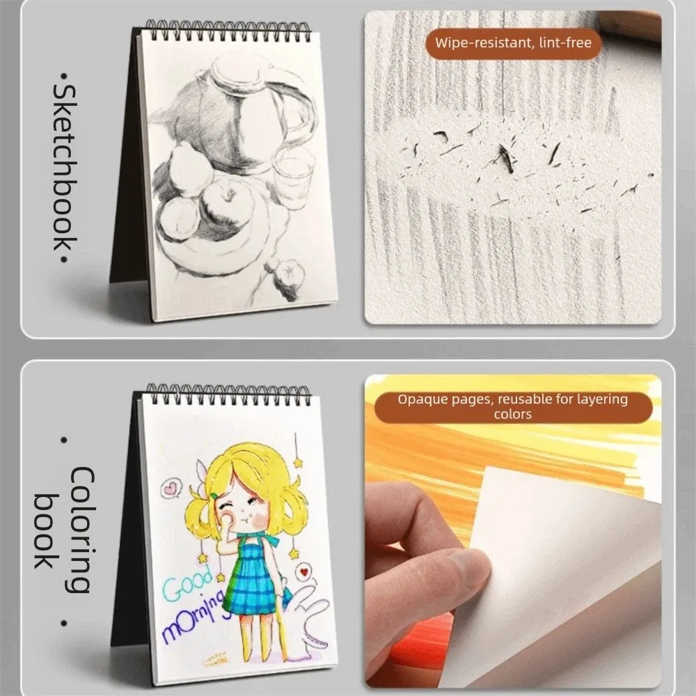 Convenient Up Turning Loose-Leaf Sketchbook Taking Notes Diary Memo Notepad A4 A5 A6 8K 16K Journal Sketch Paper Book Students