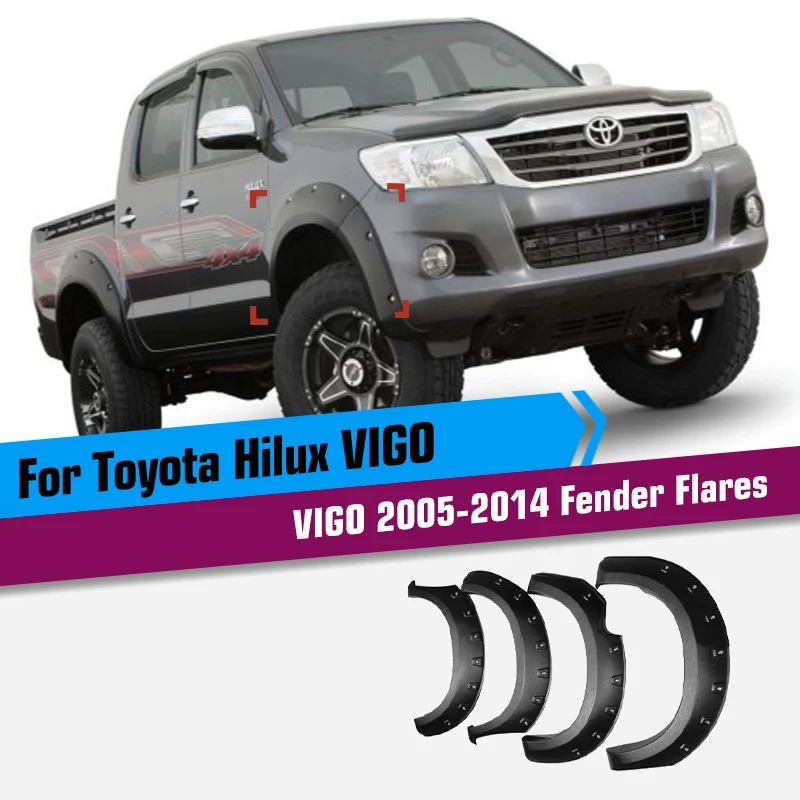 

Wheel Fender Flares for Toyota Hilux Vigo 2005-2014 Durable Plastic Fender Arch Cover 4x4 offroad