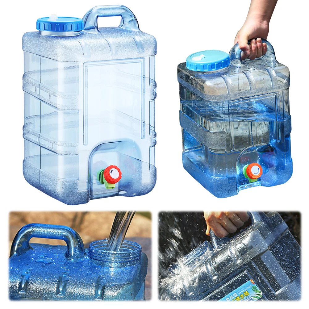 6-28L Portable Water Bucket Portable Water Tank Large Capacity Water Storage Container with Faucet Outdoor Camping Accessories