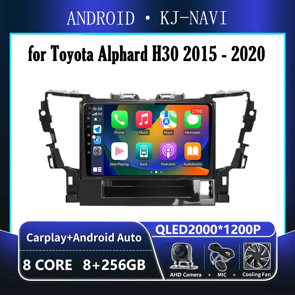 

Carplay for Toyota Alphard H30 2015 - 2020 Audio Stereo Android 14 Car Radio Multimedia Player GPS Navigation 2 din