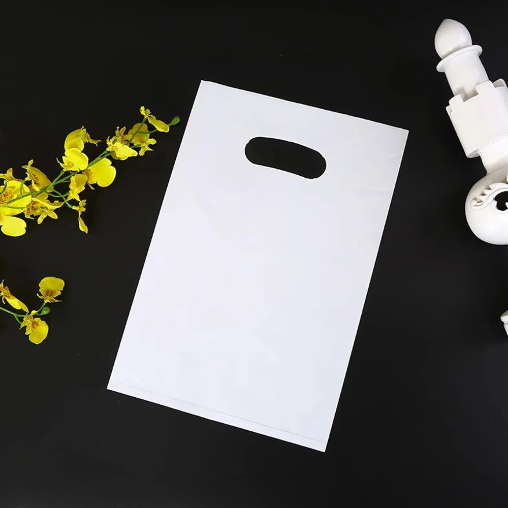 50/100 Stück Schmuck Kunststoff Einkaufstasche Hochzeit Geburtstag Gast Geschenkverpackung Boutique Shop Süßigkeiten Gebäck Geschäfte Organizer Beutel