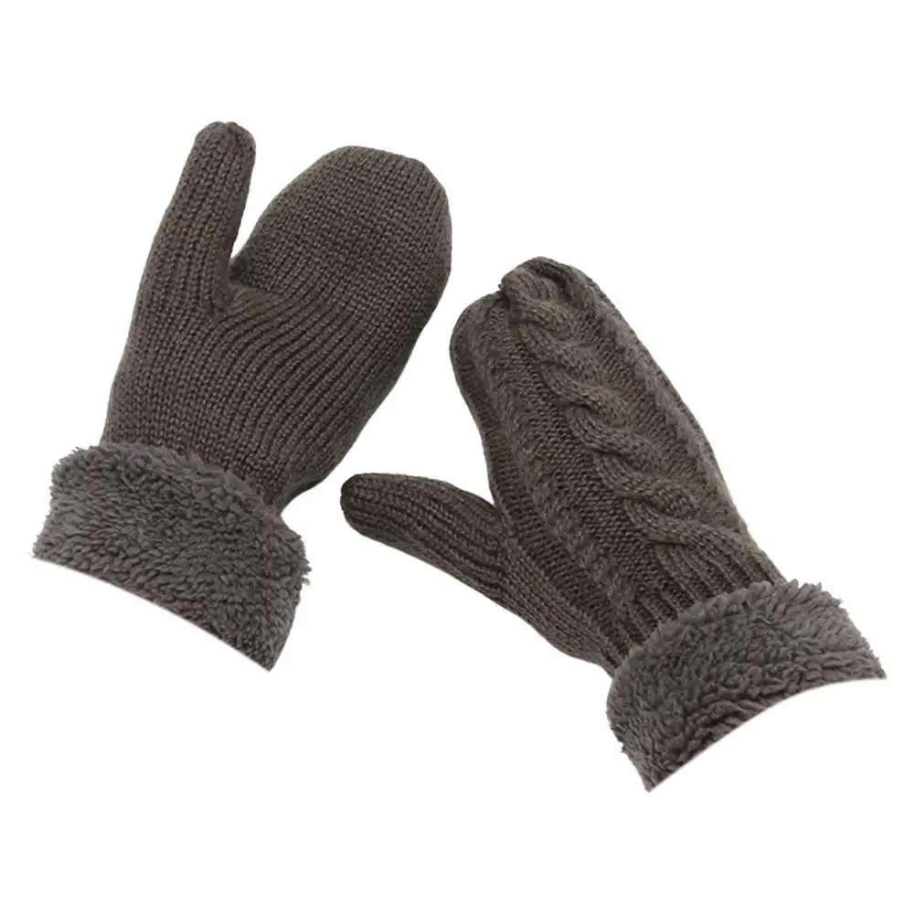 Keep Warm Multicolor Winter Full Finger Knit Padded Gloves for Autumn