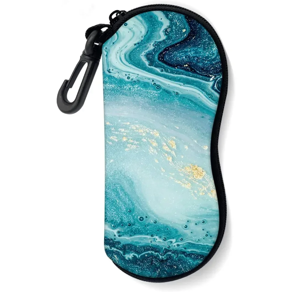 

Синий мраморный чехол для очков, мягкая коробка для хранения очков на молнии, портативная сумка для солнцезащитных очков для путешествий на открытом воздухе, защита от давления