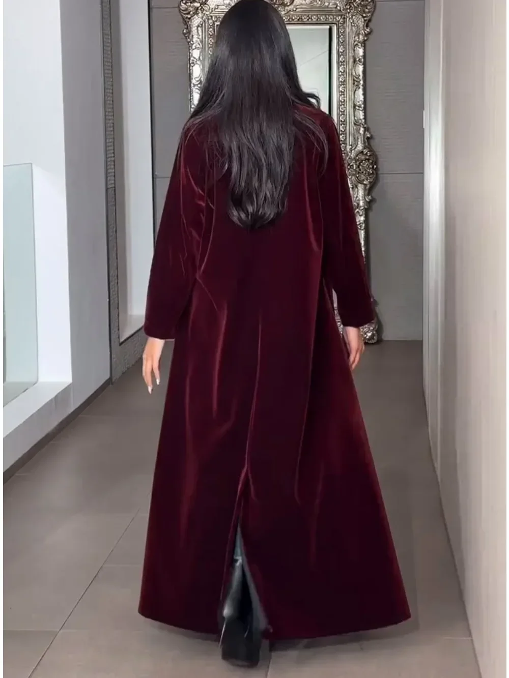 Moslim Vrouwen Abaya fluwelen Trenchcoat Eid Revers Overjas Ramadan caftan Marokko Dubai Windjack Arabische Casual Lange Bovenkleding