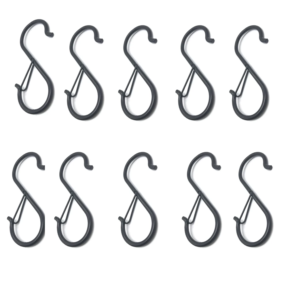 

10PCS Hanging Heavy Duty S Hooks with Safety Buckle Design for Clothes Towel Plants Home Kitchen Door Closet Garden Storage