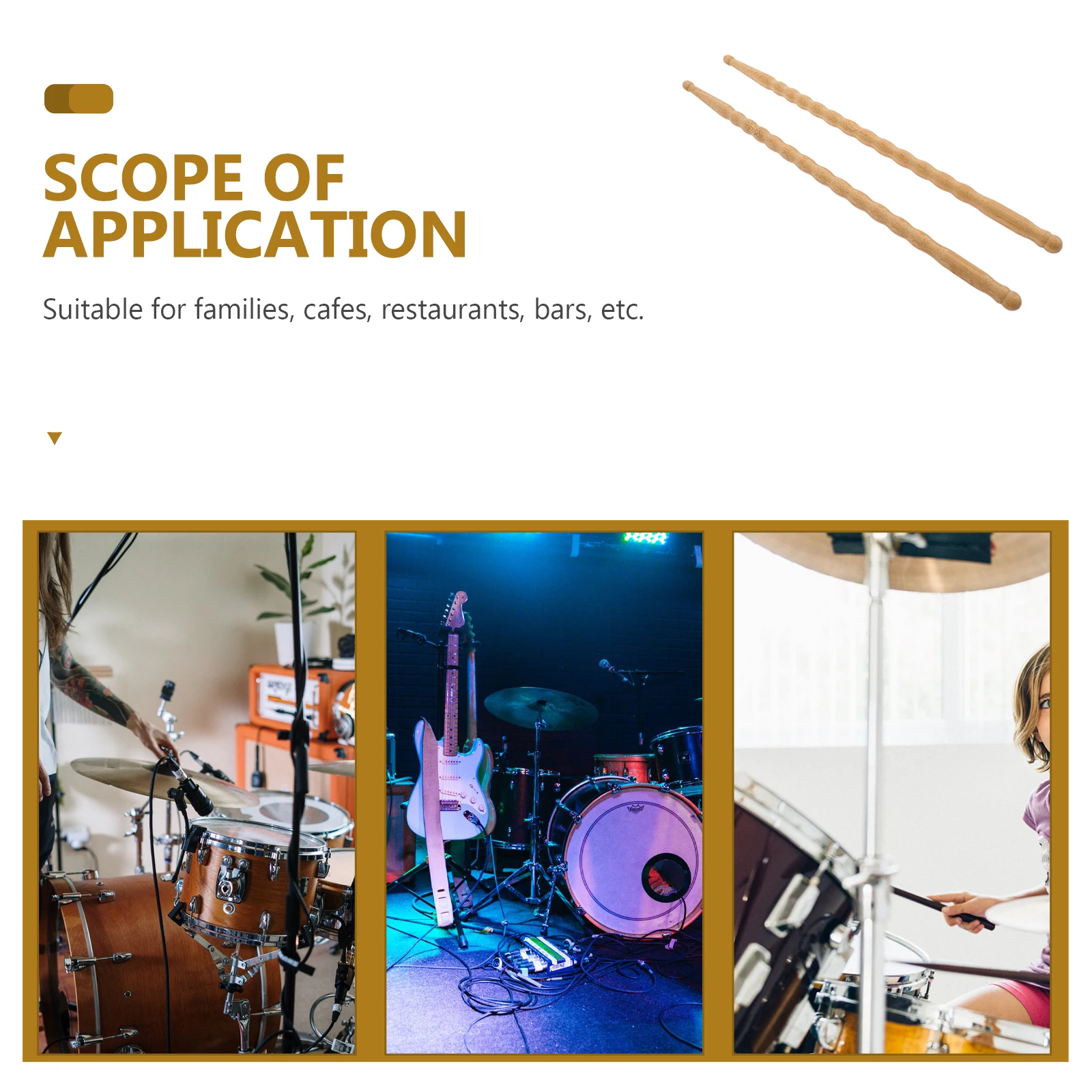 

Hoist Drum Stick Drumming Tools and Accessories Percussion Drumstick Practical Music Professional Sticks Bamboo Simple