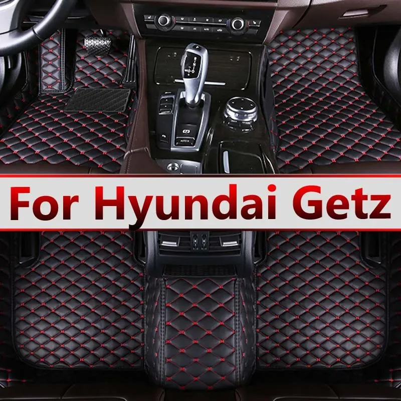 Car Floor Mats For Hyundai Getz Prime Click Inokom TB 2002~2011 Rugs Luxury Mat Protective Pad Leather Carpets Car Accessories