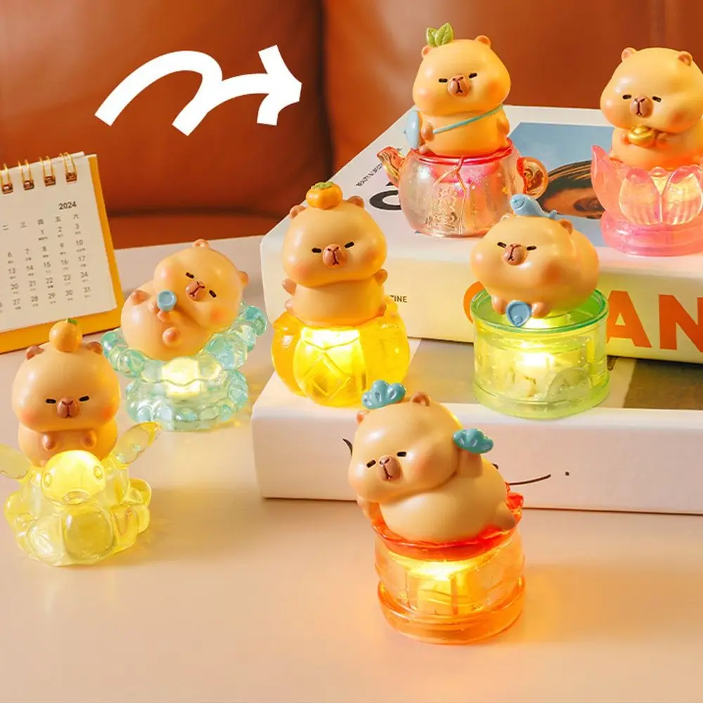 Cute Good Luck Capybara Blind Box Resin Leisure Capybara Peripheral Car Decoration Capybara Ornaments