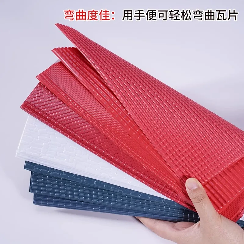 PVC Plastic Tile Exterior House Roof Tile Plastic Corrugated Sheet for House Miniature Building Ceiling Construction Material