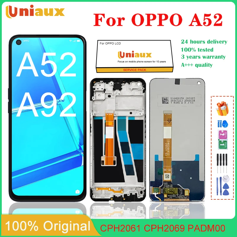 

6.5'' Original For Oppo A92 A52 CPH2067 LCD Display 10 Touch Screen Digitizer Assembly Replacement For Oppo A52 LCD