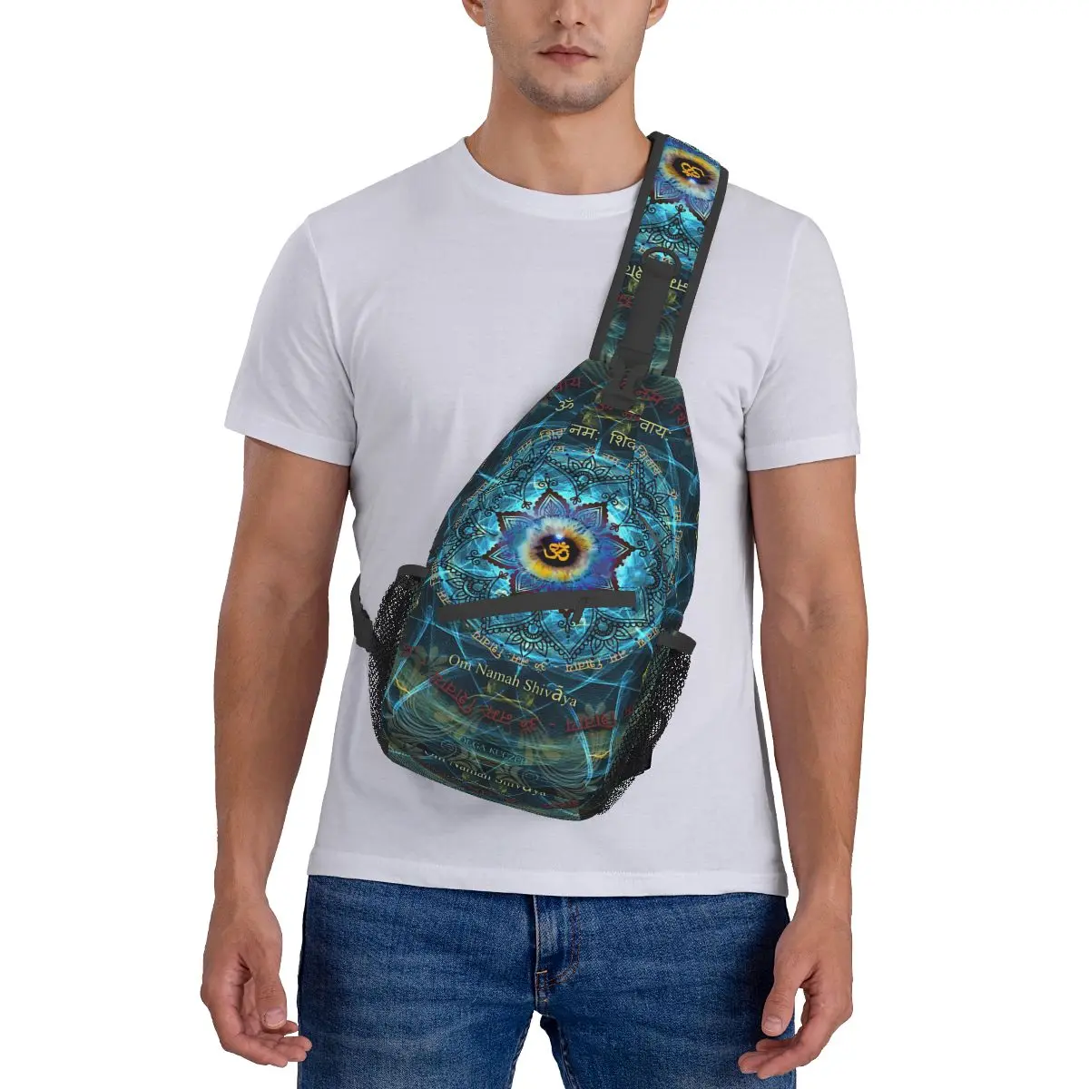 Bolso cruzado deportivo Om Namah Shivaya para hombre y mujer, bolsa de pecho Unisex, mochilas de hombro a la moda, viaje