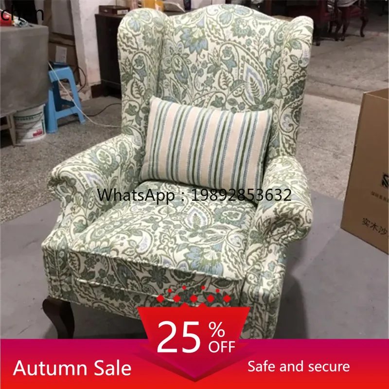 

Small apartment sofa chair leisure single chair fabric sofa living room bedroom study retro chair