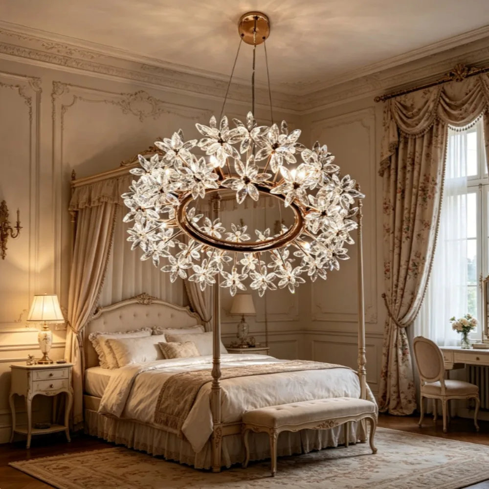 2026 New Living Room Crystal Chandelier Light Luxury Atmosphere Advanced Sense Of Living Room Lamp Dining Room