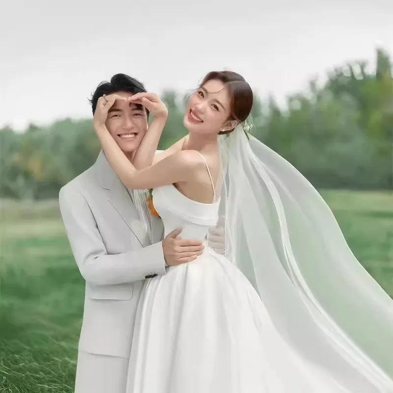 GIYSILE 2025 nouvelle robe de mariée en Satin blanc jupe moelleuse fronde robe formelle femmes robes de soirée élégantes Simple mode a-ligne