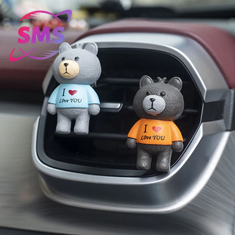 

4 PCS car love bear aromatherapy interior decoration car air outlet perfume clip for Mercedes-Benz BMW Toyota