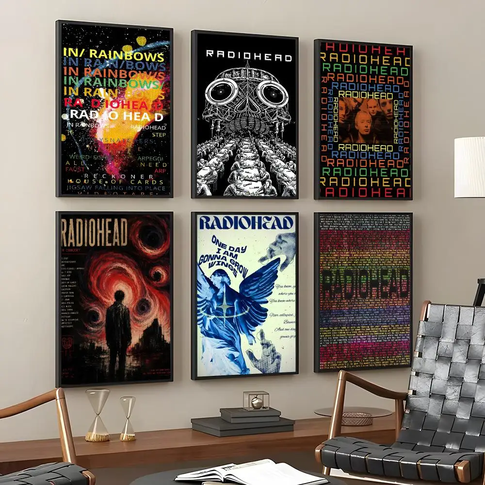Band R-Radiohead Album Painting Calligraphy HD Art Wall Room Decor Home Waterproof Home Living Bar Decorative Paintings